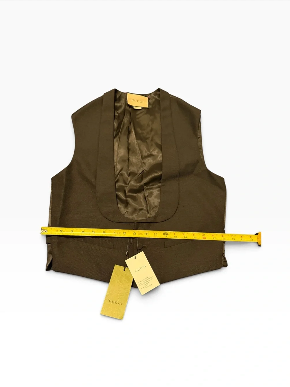 Gucci Men's black cotton & Satin-Trim Vest,NWT,SZ48